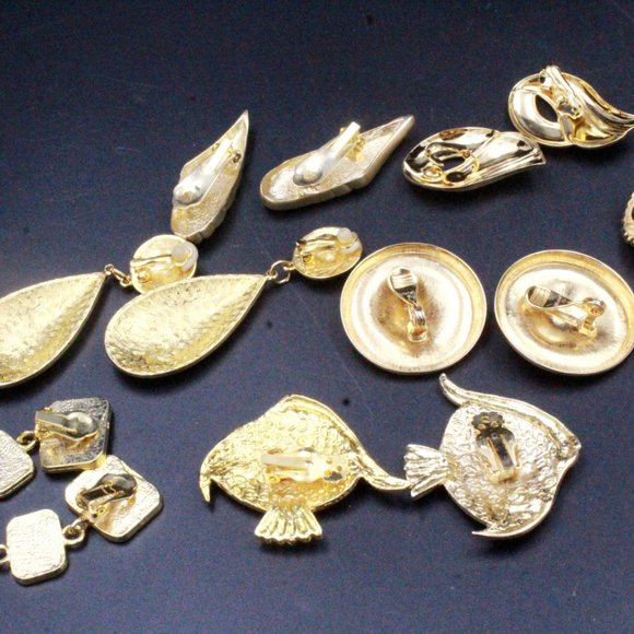 Vintage Designer Monet Unmarked Fish Summer Vibe Enamel 3" Long Drop Earrings - Picture 7 of 7